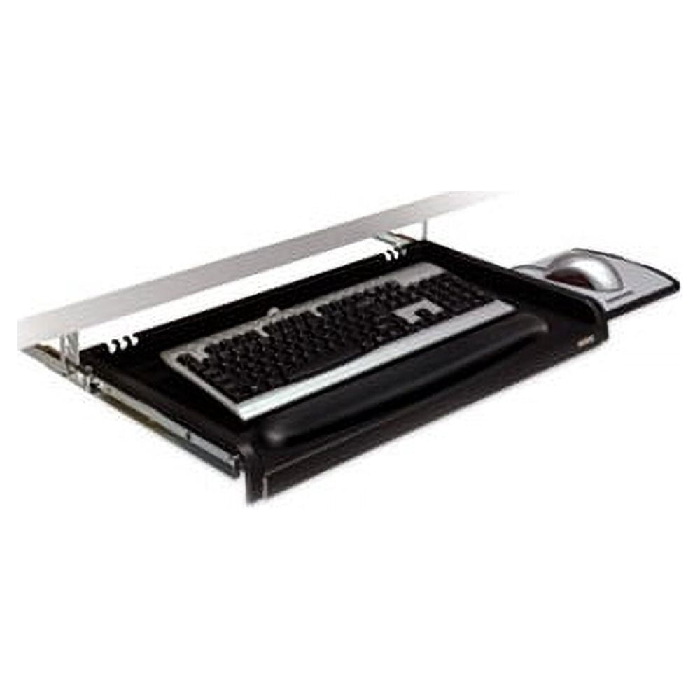 3M™ Underdesk Adjustable Keyboard Drawer With Wrist Rest, Black