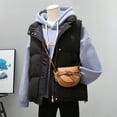 thumbnail image 4 of Winter Women Vest Coat Thickened Padded Zipper Closure Stand-up Collar Sleeveless Waistcoat Solid Color Winproof Heat Retention Outdoor Down Coat, 4 of 8