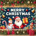 thumbnail image 5 of Colorful Design Merry Christmas Santa Decoration Festive Banner Polyester Material Snowy Scene Winter Holiday for Christmas Party Holiday Decor Seasonal Celebration, 5 of 7