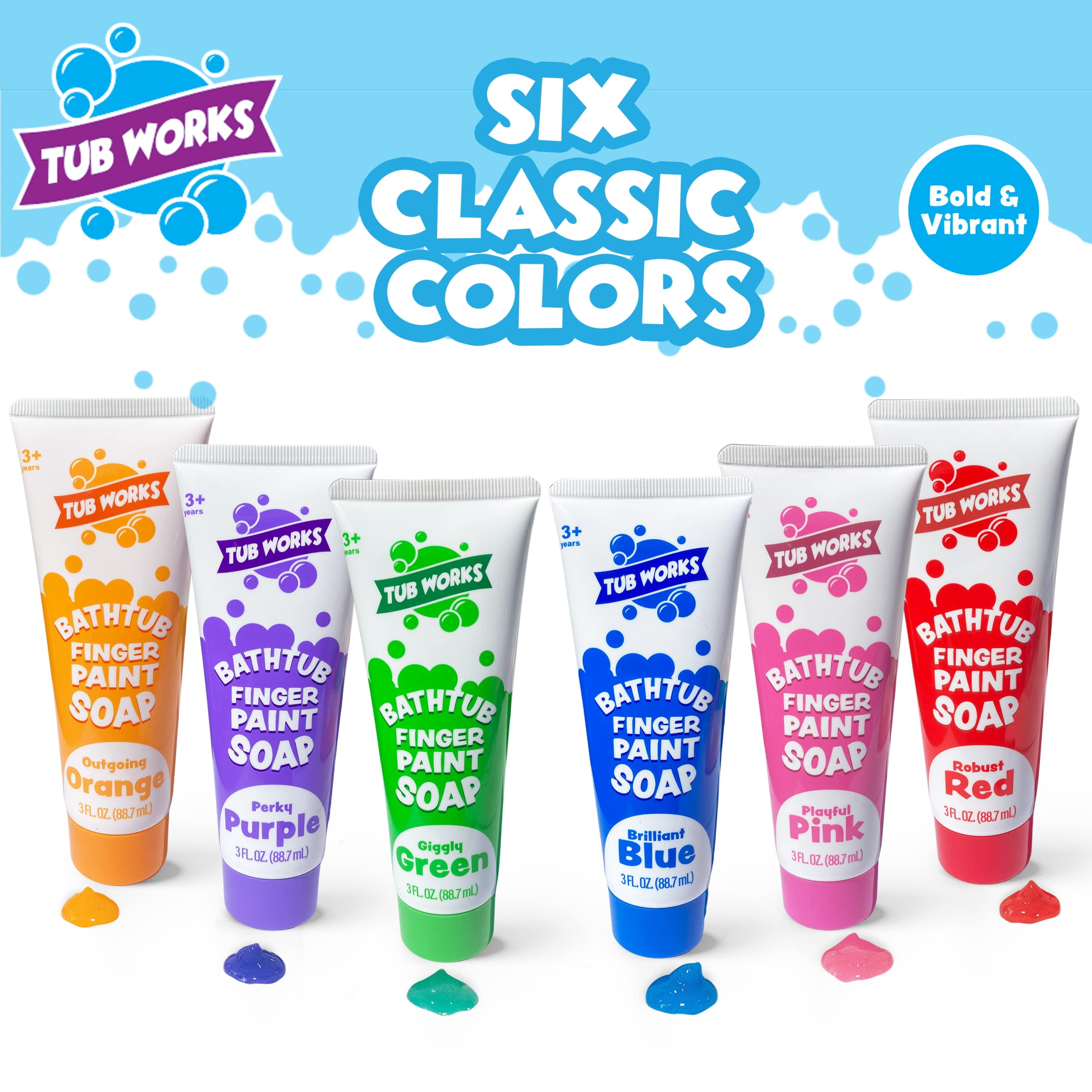  Tub Works® Bathtub Finger Paint Soap, 24 Pack, Non-Toxic,  Washable Bath Paint for Toddlers & Kids Bath