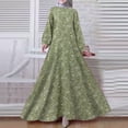 thumbnail image 1 of DondPO Robe à Manches Longues pour Femmes, Robe Maxi Robe Musulmane pour Femmes Robe Vintage Imprimée à Manches Longues Robe Musulmane Ample Longue Robes Décontractées, Robes d'Automne Longues Robes Robe Verte TG, 1 of 4