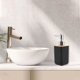 thumbnail image 2 of Conjunto de dispensador de jabón cuadrado único para baño y lavandería en negro, 2 of 6