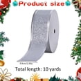 thumbnail image 3 of Silver Glitter Wired Ribbon,Silver with Metallic Edge,Christmas Ribbon for Wreath, ChritmasTree Decoration, Gift Wrapping,Home Decor, 1.5 Inch x 10 Yards, 3 of 7
