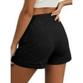 thumbnail image 3 of Xuanfei Women Solid Color Pockets Drawstring Tie Waist Elastic Waistband Shorts, 3 of 3