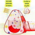 thumbnail image 3 of 3pc Kids Play Tent Crawl Tunnel and Ball Pit Popup Bounce Playhouse Tent with Basketball Hoop for Indoor and Outdoor Use with Red Carrying Case, 3 of 5