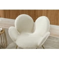 thumbnail image 5 of Accent Chair Set of 2, Comfy Teddy Upholstered Vanity Chair with Soft Cushion Back and Metal Legs Armchair Makeup Chair for Bedroom Living Room, White, 5 of 7