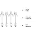 thumbnail image 2 of 4pcs Cat Dessert Spoons Teaspoons Small Cute Stainless Steel Espresso Teaspoons For Tea Sugar Cake Ice Cream Tableware, 2 of 4