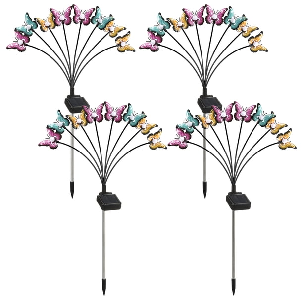 Lámparas solares para jardín Neoglint, decorativas, con forma de mariposa, para exteriores