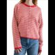 thumbnail image 1 of Suéter Tipo Cárdigan Informal de Cuello Redondo para Mujer, con Frente Abierto, Mangas Largas Onduladas, Tejido Corto Rojo M, 1 of 8
