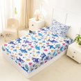 thumbnail image 2 of Manfei Cute Shark Twin Fitted Sheet, Sea Fish Coral Bedding, Blue Purple, 2-Piece, 1 Fitted Sheet and 1 Pillowcase, 2 of 6