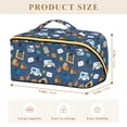 thumbnail image 4 of FORMRS Makeup Bag Travel Cosmetic Organizer for Women Fold Flat Zipper Pouch with Handle, Cartoon Mail Truck Pattern, 4 of 8