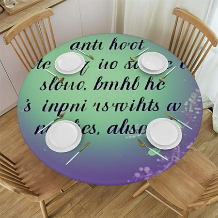 

BCIIG Quote Round Table Cover Stain Resistant Washable Indoor Outdoor Tablecloth Kitchen Dining Wedding Parties 100% Polyester Fiber 42 -46