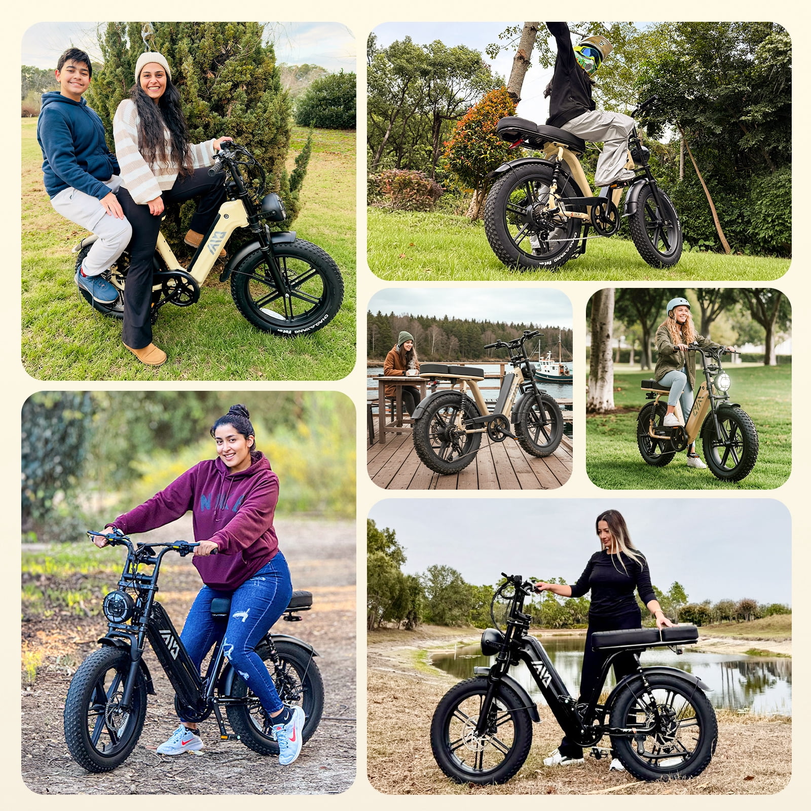 TST Electric Bike for Women, 20"x4" Fat Tire, E Mountain Bike, 750W Motor 48V/15AH UL2849, Dual Hydraulic Disc Brakes, Full Suspension