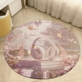 thumbnail image 5 of Butterfly Dancing Round Rugs -Washable Non-Slip Small Round Area Rug Throw Soft Circle Rugs for Bedroom, Modern Print Indoor Carpet for Entryway Sofa Living Room, 5 of 7