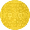 thumbnail image 1 of Ahgly Company Indoor Round Oriental Yellow Modern Area Rugs, 7' Round, 1 of 4