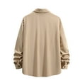 thumbnail image 5 of Resicozy Men's Corduroy Button Down Shirts Solid Color Jackets Casual Long Sleeve Lightweight Overshirts with Flap Pocket Khaki M, 5 of 5