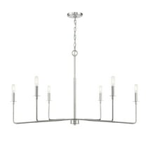 Polished Nickel Six Light Chandelier from the Salerno Collection