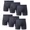 Dark Gray, variant on 6PK Mens Cotton Boxer Briefs Tagless Comfort Flex Underwear With Opening Fly