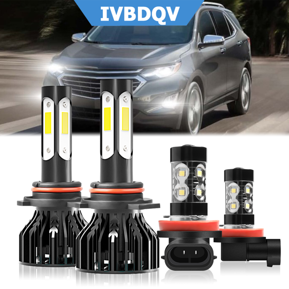 For Chevy Equinox 2019 2020 2021 White 9012 LED Headlight  H11 Fog Light Bulbs 4pcs