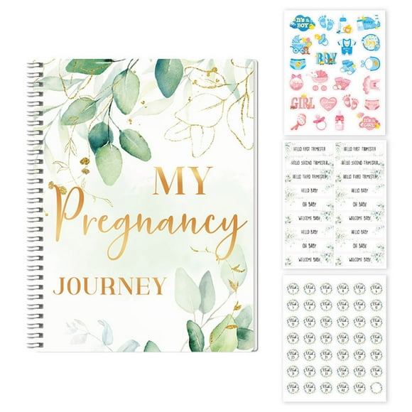 Musbetu First Time Moms Pregnancy Journal Diary with Stickers Keepsake Pockets Pregnancy Planner with Calendar Milestones Checklists