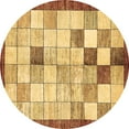 thumbnail image 1 of Ahgly Company Indoor Round Checkered Brown Modern Area Rugs, 5' Round, 1 of 4