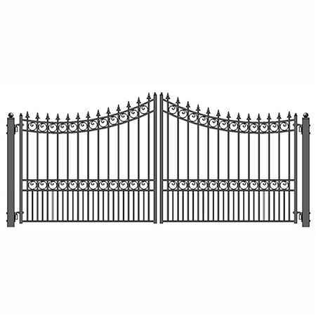 ALEKO DG16MOSD Steel Dual Swing Driveway Gate - Manhattan Style - 16 x 6 Feet