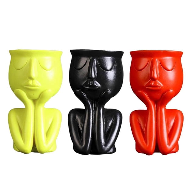 Paquete de 3 suculentas de colección de esculturas , para s suculentas, escultura humana para interiores o ex Macarena maceta suculenta