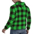 thumbnail image 6 of Wukai Buffalo Plaid Green Black Print Men Hoodies Fleece Sweatshirts Long Sleeve Sweaters Pullover Fall Outfits Winter Clothes-Medium, 6 of 7