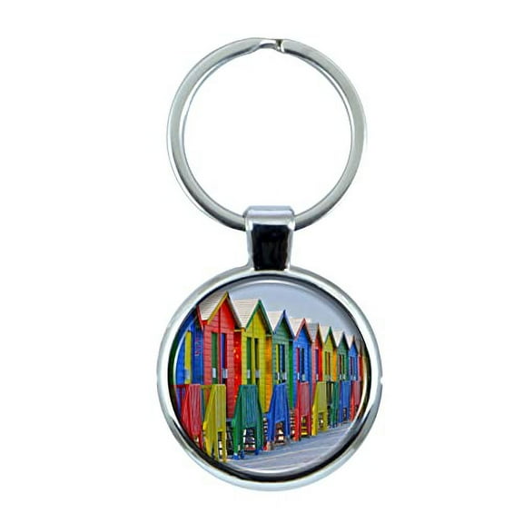 South Africa Cape Town Keychain with Epoxy Dome and Metal Keyring