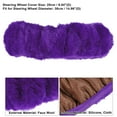 thumbnail image 3 of 4pcs Purple 15 Inch Car Steering Wheel Cover Soft Faux Plush Plush Warm Universal Wheel Protector Covers, 3 of 6