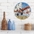 thumbnail image 3 of WOBOGO Orange Airplane Wall Clock 10in Silent Mechanism Battery Operated Retro Style for Living Room Bedroom and Kitchen Black Pointer, 3 of 10