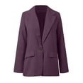 thumbnail image 3 of Casual Blazers for Women 2025 Long Sleeve Open Front Button Notch Lapel Collar Business Casual Work Office Jacket, 3 of 6