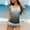 Black, variant on WAVSUF Girls Gradient Tankini 2 Piece Round Neck Sleeveless Top and Short Summer Beach Surfing Holiday Swimsuit Hot Pink 10-12