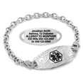 thumbnail image 1 of MedicEngraved Stainless Steel Custom Medical Alert Bracelet - 5mm Oval Link, 1 of 8