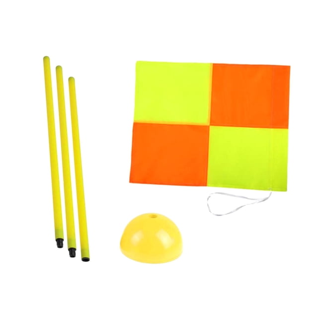 Bandera De Esquina De Fútbol, Postes De Agilidad De Fútbol, Bandera Deportiva De Entrenamiento Para Adultos Para Juegos, 3 Postes, Base Amarilla
