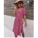 thumbnail image 1 of Women Floral Pleated Dress Summer Casual O-Neck Short Sleeve Ruched Bandage Midi Dresses Female Beach Boho Chic A Line DressesXL Gao Jinjia LED, 1 of 2