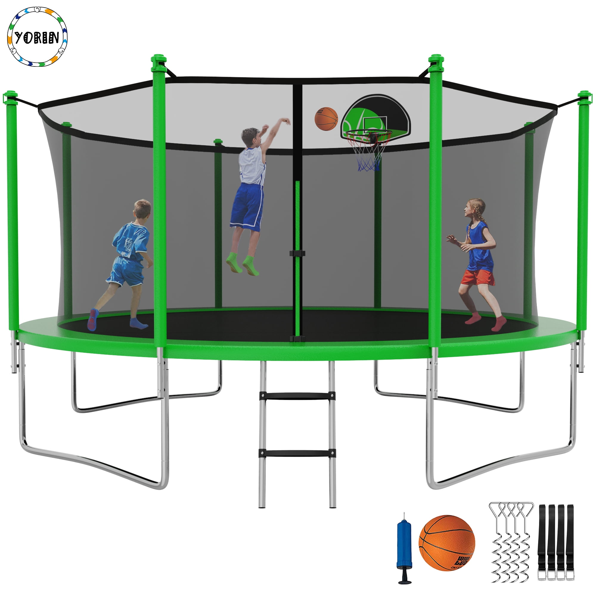 YORIN 1200LBS 12FT 14FT 15FT Trampoline for Kids Adults, Trampoline ...