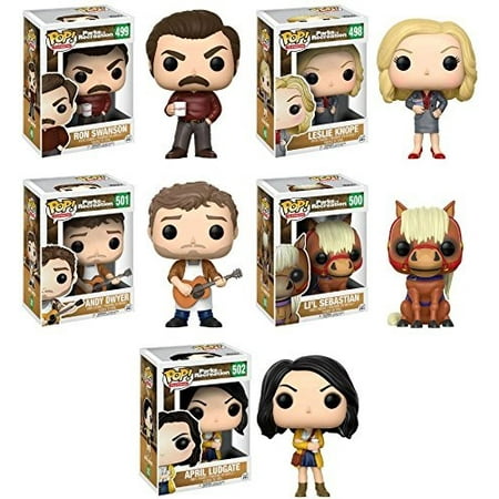 Pop Television: Parks and Recreation - Ron Swanson, Leslie Knope, Andy Dwyer, Lil Sebastian, April Ludgate set of 5 and