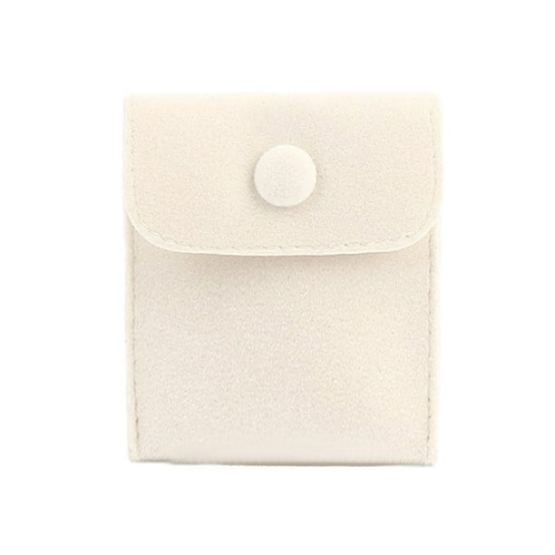 Injueey Bolsa de joyería, bolsa de almacenamiento, bolsa de embalaje, a prueba de polvo, accesorios de fiesta multiusos, exhibición práctica Almacenamiento y organización del hogar Beige 8*10 CM