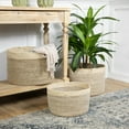 thumbnail image 2 of Northlight Set of 3 Twisted Weave and Zig Zag Sewn Seagrass Storage Baskets 16.5", 2 of 6