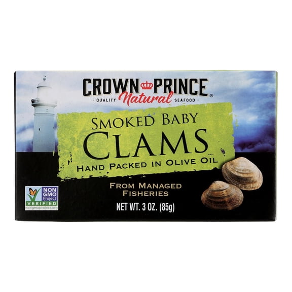 (Pack Of 12) Crown Prince Clam Baby Smoked Olive Oil 3 Oz