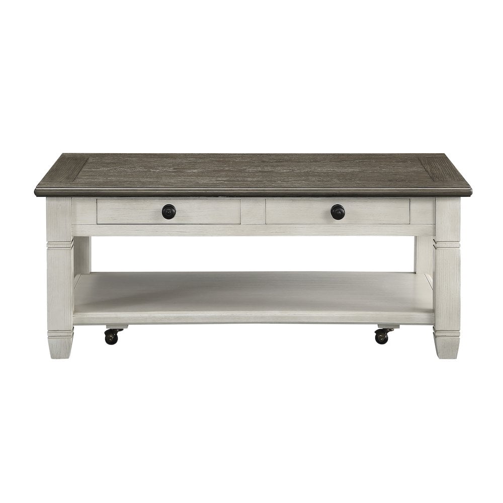 Lexicon Granby Wood 2 Drawer Coffee Table in Antique White