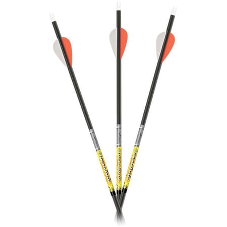 Carbon Express Mayhem Jr Fletched Arrow 20-40 with 4" Parabolic Feathers- 3/Pack