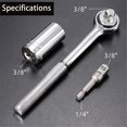 thumbnail image 4 of Universal socket spanner chrome vanadium steel metric inch chrome plated 7-19mm multifunctional socket 7-19mm three-piece, 4 of 8