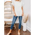 thumbnail image 5 of Women's White Ruffled Sleeve Swiss Dot T-shirts, 5 of 5