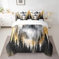 thumbnail image 2 of Manfei Tree Print 7 Pieces Bedding Comforter Set for Teens Boys Girls,Botanical Theme Full Bedding Set Lightweight,Jungle Plants Fitted Sheet Flat Sheet,Luxury Bedroom Decor,Reversible, 2 of 8