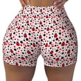 thumbnail image 2 of Balery Ladybugs 2 Pantalones cortos de entrenamiento estampados para mujer, sin costuras, ajustados, para gimnasio, yoga, correr, deportes, ejercicio activo, fitness.-Medium, 2 of 8