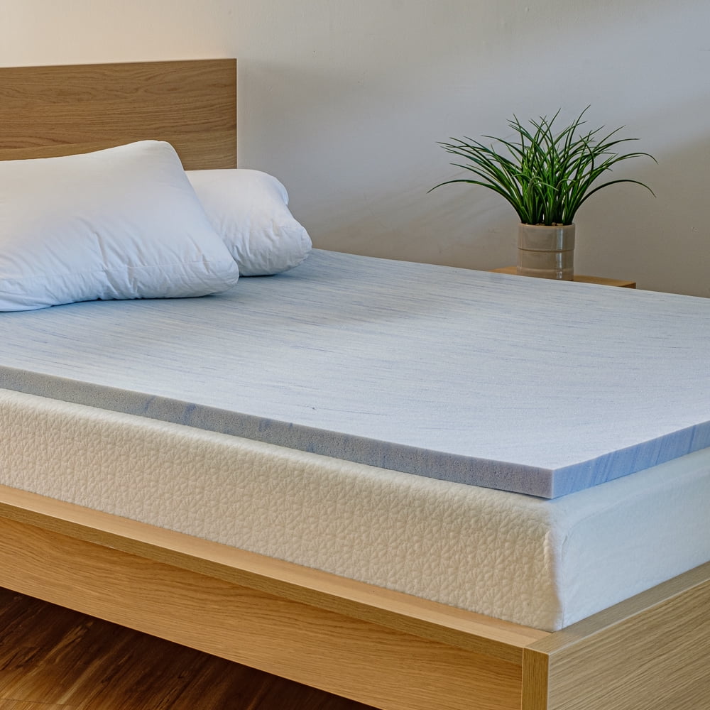 King Size 2'' Gel Memory Mattress Foam Comfort Topper Dot Pads Home Bedroom 