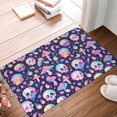 thumbnail image 4 of Rateoe mushroom colorful Skull star Pattern Flannel Door Mat Indoor Outdoor Entrance, Waterproof All-Weather Doormat,Fade Resistant, Low Profile Entryway Mat 16x24in, 4 of 7