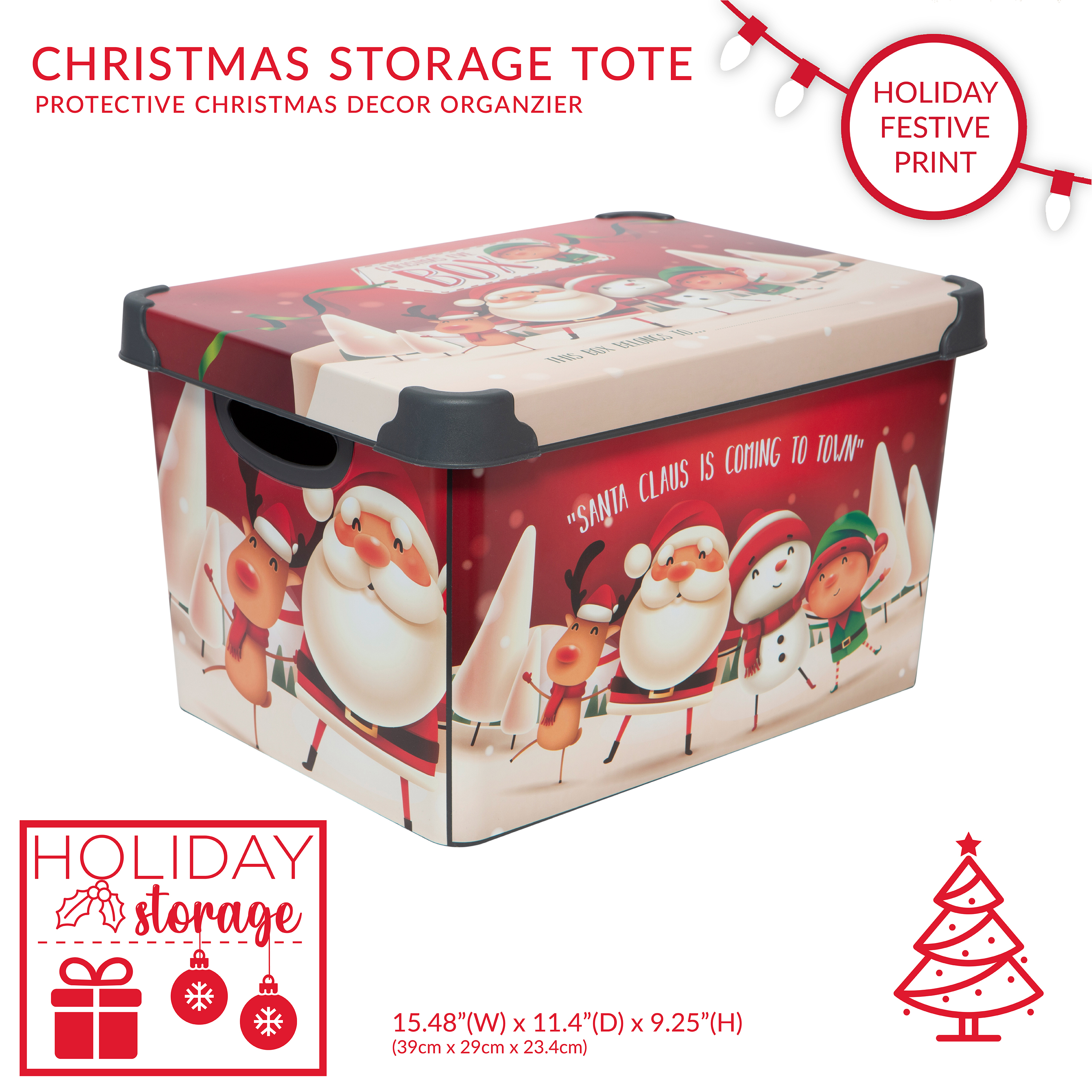 Simplify 7.48-Gallon Santa Clause Storage Bin photo 2